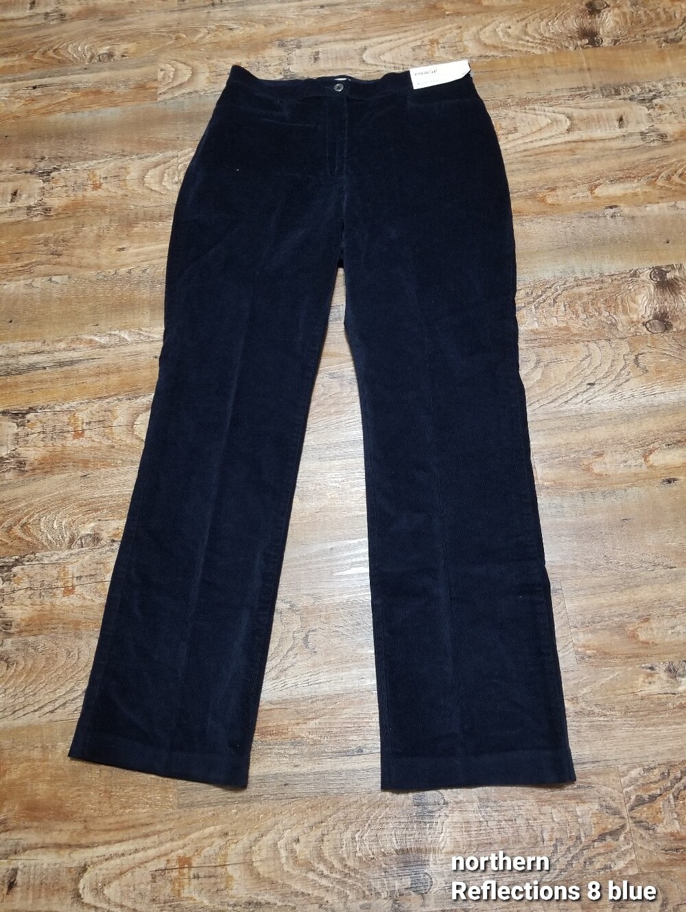 Northern Reflections Pants 8 Navy Corduroy Straight Leg Nwtags